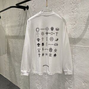 Chrome Hearts Print White Long Sleeve T-Shirt